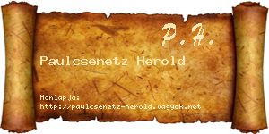 Paulcsenetz Herold névjegykártya